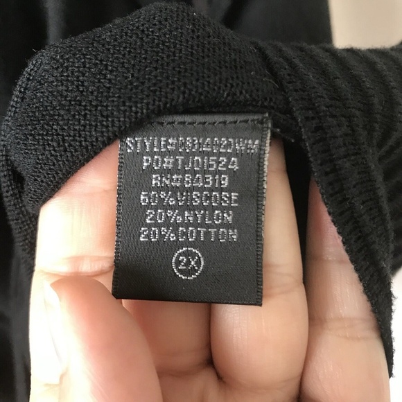 Cyrus Sweater Tunic black Ribbed Cotton Viscose Blend  Womens Plus Sz 2X - Picture 6 of 12